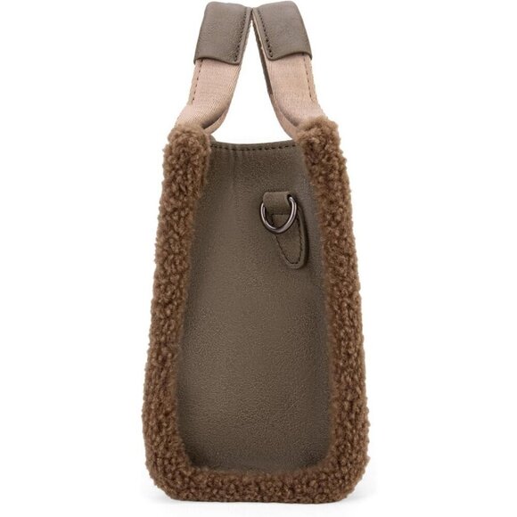 Wrangler Tote Bag for Women Fluffy Sherpa Top-Handle Lamb Wool Handbags - Picture 9 of 9